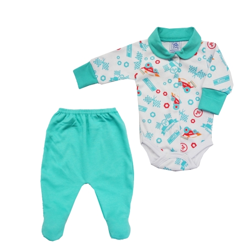 Body Manga Longa Com Punhos  RversÃ­vel e Culote Com PÃ©