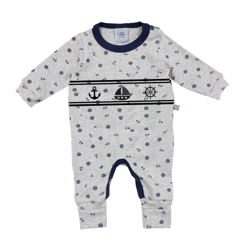 Macacão Longo Estampa Ancora com Pé Reversível