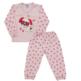 Pijama Longo Blusa com Silk e CalÃ§a Estampada