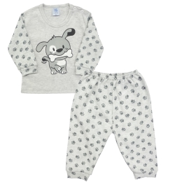 Pijama Longo Blusa com Silk e CalÃ§a Estampada