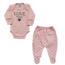 Conjunto Body Manga Longa com Silk e Culote Com PÃ© 