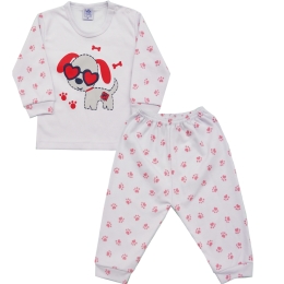 Pijama Longo Blusa com Silk e CalÃ§a Estampada