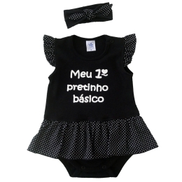 Body tipo vestido Pretinho BÃ¡sico com Faixa